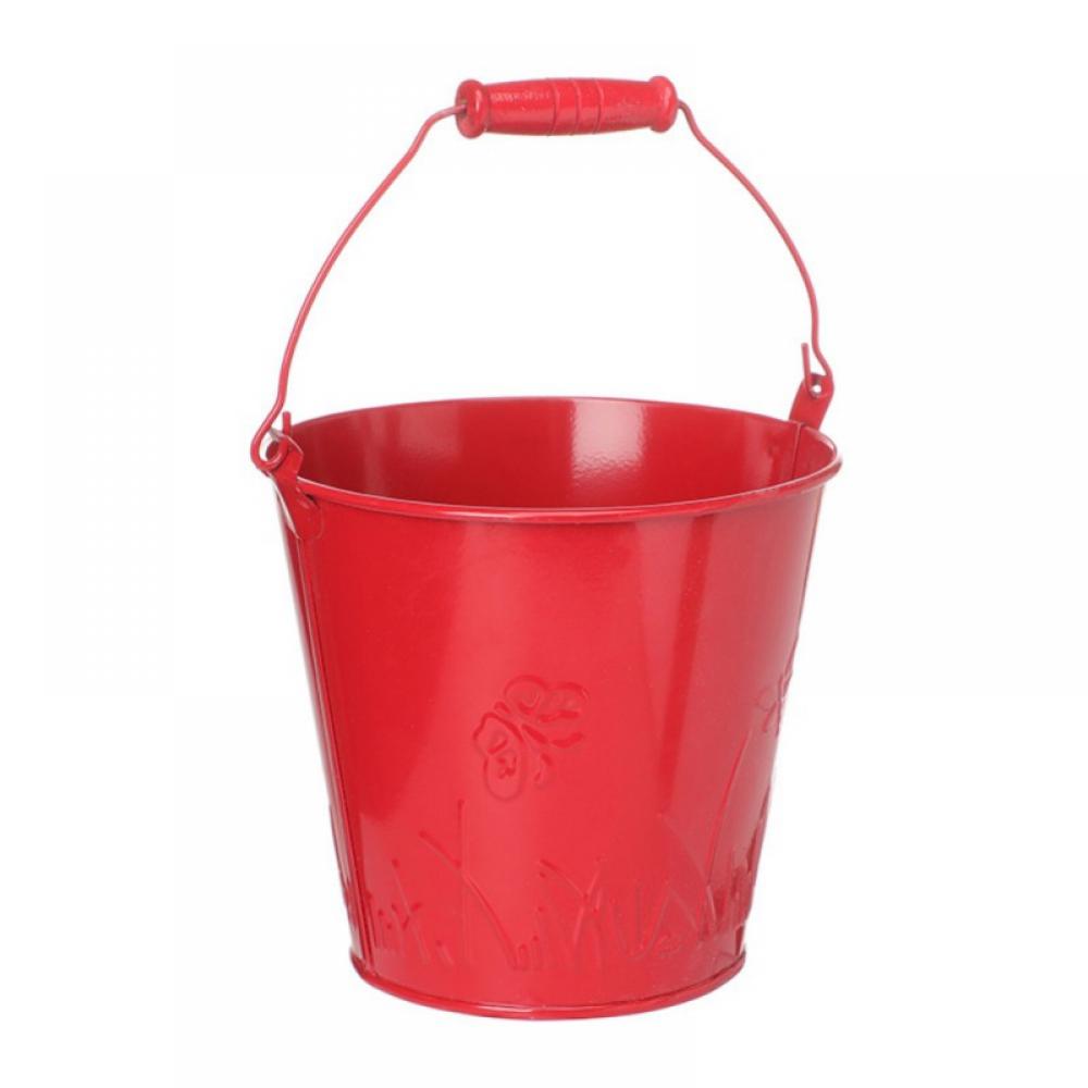 Small Metal Buckets with Handles, Garden Planters,Kids Beach Sand Bucket  Decorative Easter Pails for Party Favors ,5.7 in